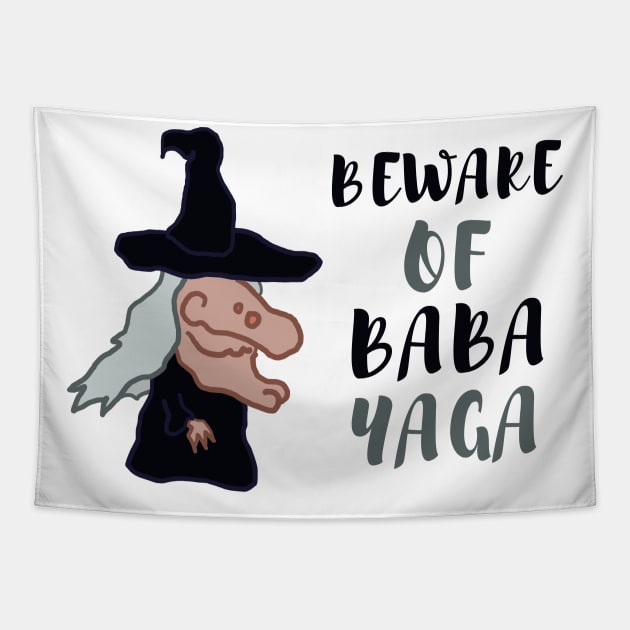 beware of baba yaga Tapestry by Slavstuff