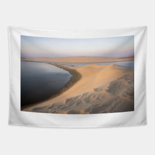 Doha sandhills and water. Tapestry