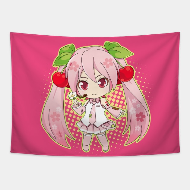 Kawaii Sakura Miku Tapestry by WarGreymonZero