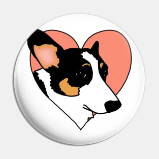 Tri-Color Corgi Heart Pin