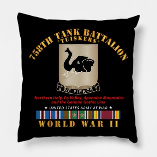 758th Tank Battalion - Tuskers - WWII  EU SVC Pillow