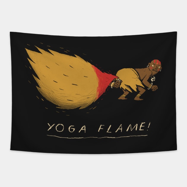 yoga flame Tapestry by Louisros