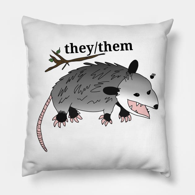 Nonbinary Opossum Pillow by Madisonrae15