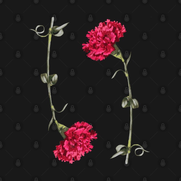 Carnation Rotation Floral Pattern by taiche