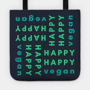 Happy Vegan, Joyful Text Based Design Tote