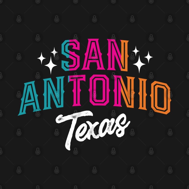 San Antonio Texas Retro Colors by TheCraftyDrunkCo