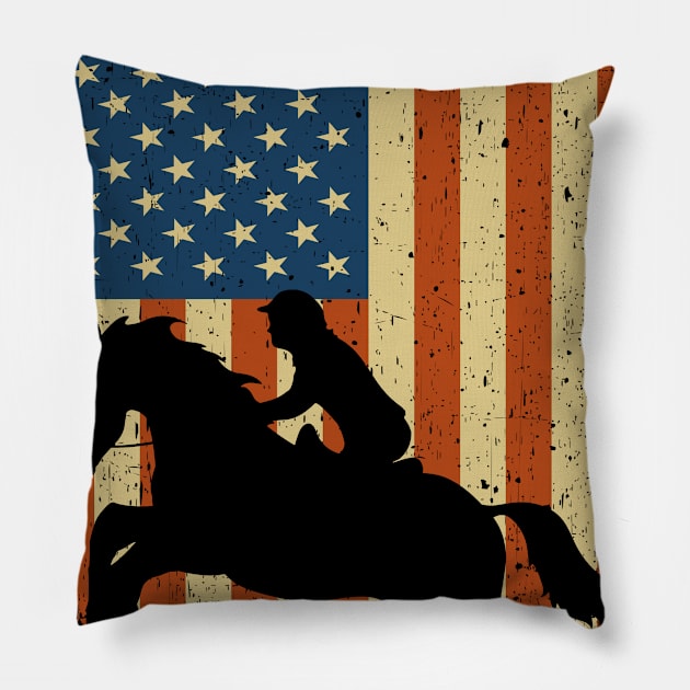 Casual American Horse Rider Pillow by Marcell Autry