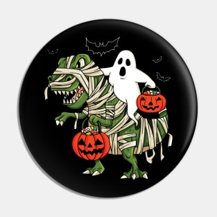 Ghost Riding Dinosaur Halloween Costume Pin