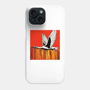 Flight of the Egret Red Phone Case