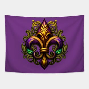 Fleur de Lis - Floral Mardi Gras Tapestry