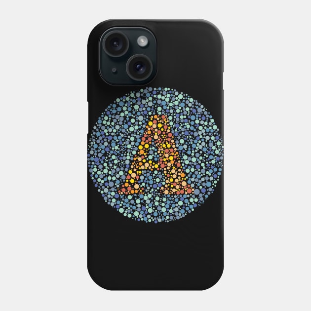 “A” Eye Test Letter Circle Phone Case by CorneaDesigns