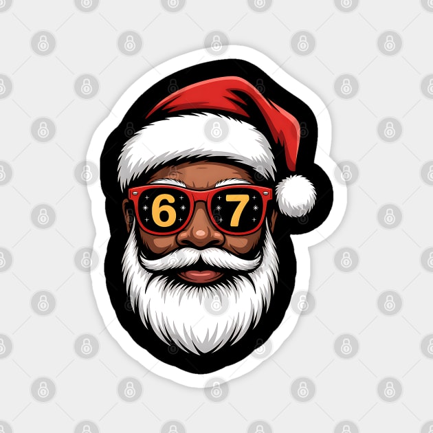 67 Santa,  67 Mene,  Funny Black Santa Magnet by UrbanLifeApparel
