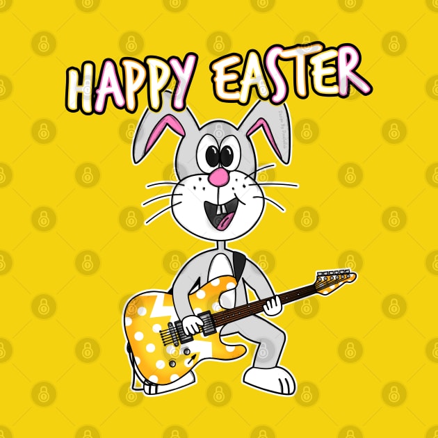 Easter Guitarist Bunny Electric Guitar Teacher Funny by doodlerob