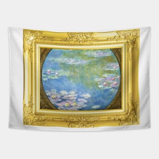 MONET - Claude Monet's Water Lilies (1908) by Claude Monet GOLD FRAME Tapestry