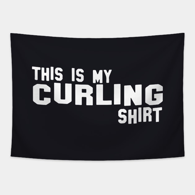 This Is My Curling Shirt Wife Tapestry by dieukieu81