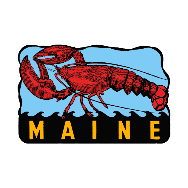 Vintage Style Maine New England Decal by zsonn