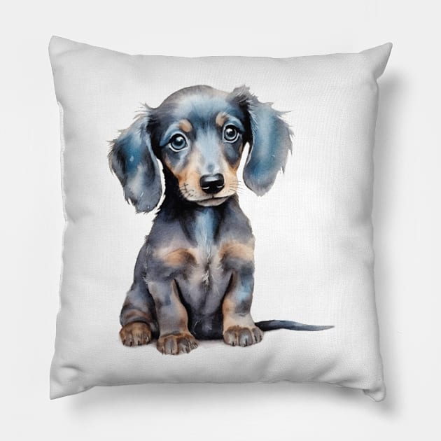 dachshund Pillow by Daria Kusto