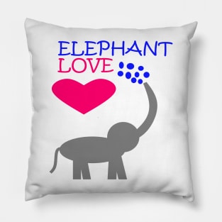 Love Elephants Love Hearts Love Wildlife Pillow