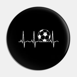 Soccer heartbeat Pin