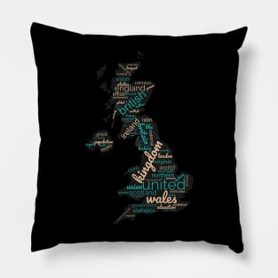 Maps of United Kindom in words Pillow