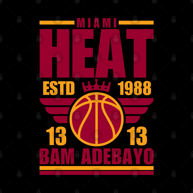 Miami Heat Adebayo 13 Basketball Retro by ArsenBills