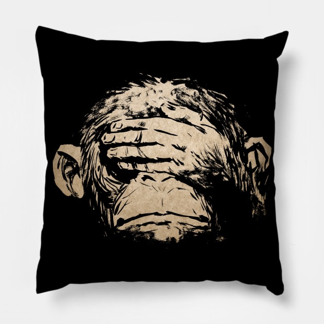 See No Evil Pillow by Moutchy