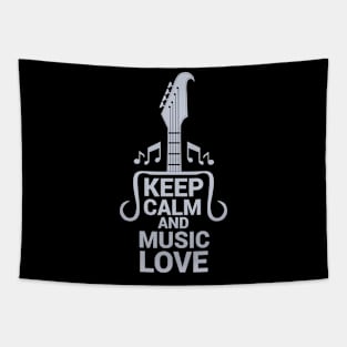 Keep calm and music love Tapestry