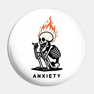 Anxiety Skeleton Pin