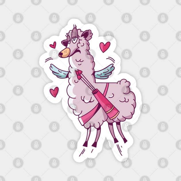 Valentine LLama Magnet by LR_Collections