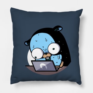 Golang Gopher Go Scared Pillow