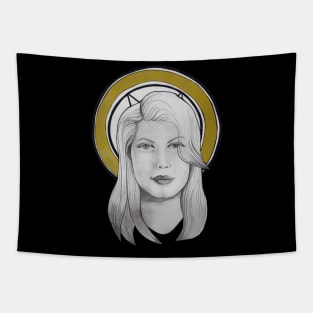 Satanic woman portrait Tapestry