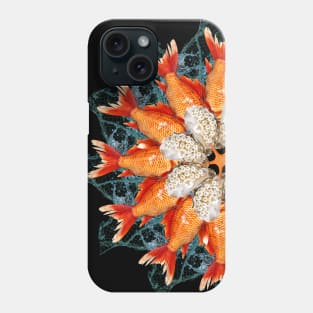 orange fishes dance mandala Phone Case