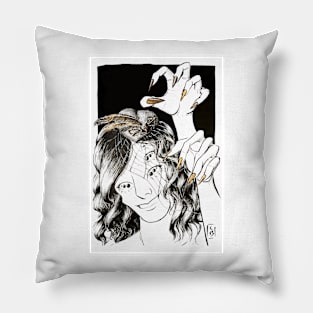 Spider woman with long nails Pillow
