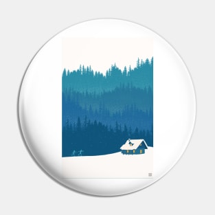 nordic ski winter wonderland scene Pin