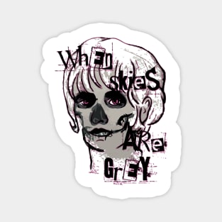 when skies are grey skull Magnet