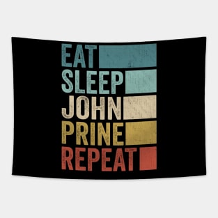 Funny Eat Sleep John Prine Repeat Retro Vintage Tapestry