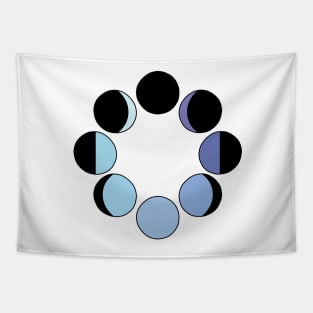 Colorful Moon Stages Tapestry