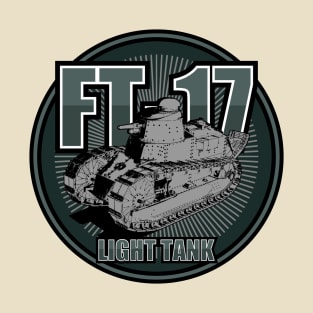 FT-17 Light Tank (Front & Back logo) T-Shirt