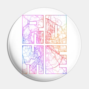 Rome, Italy City Map Typography - Colorful Pin