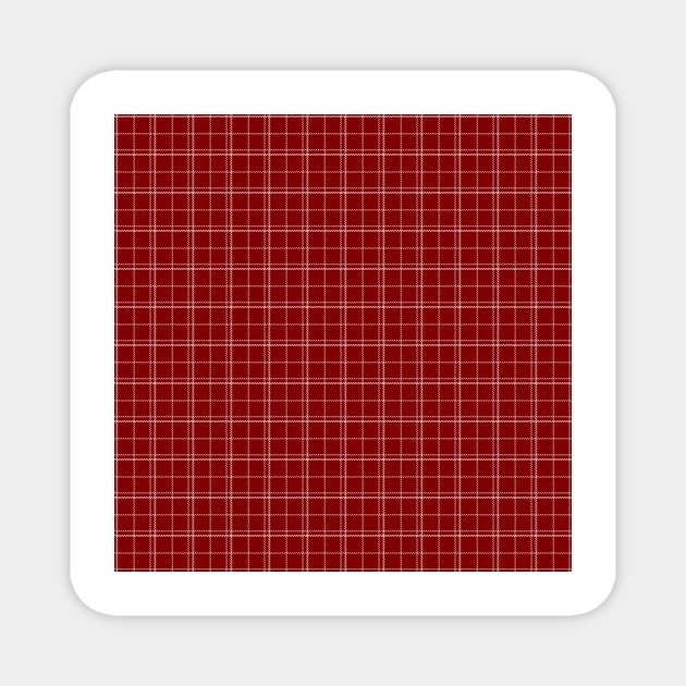 Dark Christmas Candy Apple Red Plaid Check with White Magnet by podartist