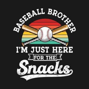 Baseball Brother I'm Just Here for the snacks retro Baseball T-Shirt