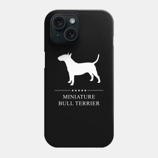 Miniature Bull Terrier Dog White Silhouette Phone Case