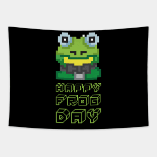 Happy Frog Day Pixel Game Gift Tapestry