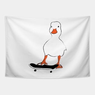 skateboarding white duck Tapestry