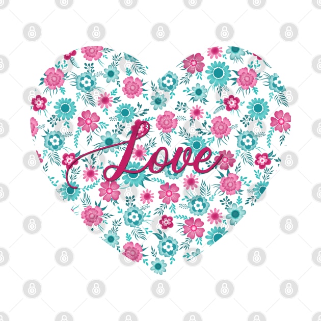 Floral love heart by Unalome_Designs