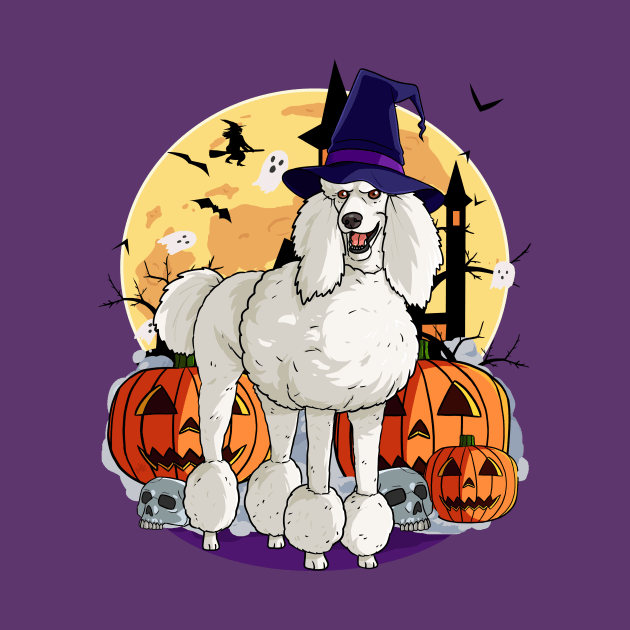 Standard Poodle Halloween Witch Pumpkin by Noseking