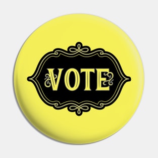 Vote Black Emblem Pin