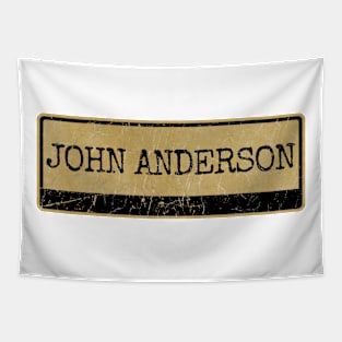 Aliska text black retro - John Anderson Tapestry