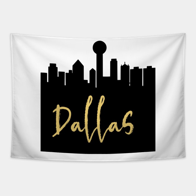 DALLAS TEXAS DESIGNER SILHOUETTE SKYLINE ART Tapestry by deificusArt