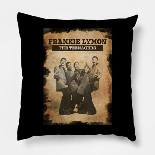 Vintage Old Paper 80s Style Frankie Lymon and The Teenagers Pillow